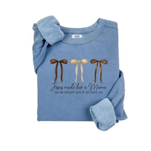 Comfort Colors, Christian Mama Sweatshirt, Jesus Made Her a Mama Sweatshirt, Faith Family Gift Tee, Religious Mom Quote Sweater in Saudi Arabia