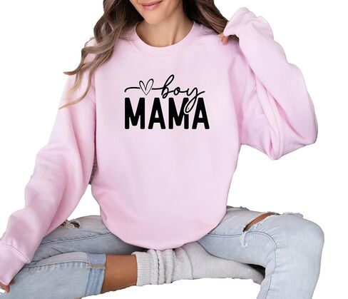 سويت شيرت Boy Mom، هدايا لطيفة للأولاد ماما، إعلان الحمل للأولاد، سترة ماما للأولاد، هدية عيد الأم، ملابس الأم الجديدة in Saudi Arabia