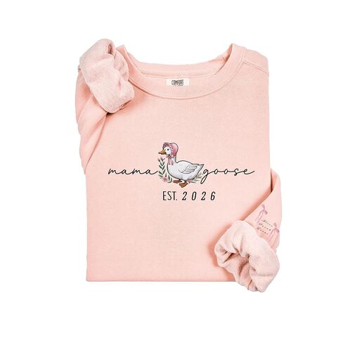 ألوان مريحة، سويت شيرت Mama Goose مخصص، سويت شيرت Mama Silly Goose، هدية عيد الأم، قلنسوة Coquette Mama، هدية لماما in Saudi Arabia
