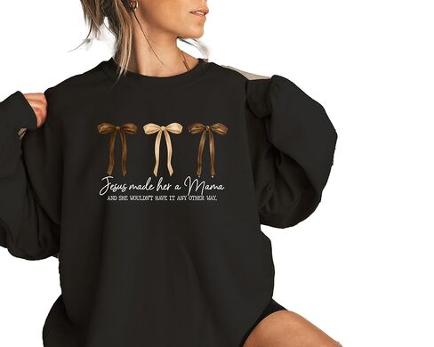 Christian Mama Sweatshirt, Jesus Made Her a Mama Sweatshirt, Faith Family Gift Tee, Religious Mom Quote Sweater in Saudi Arabia
