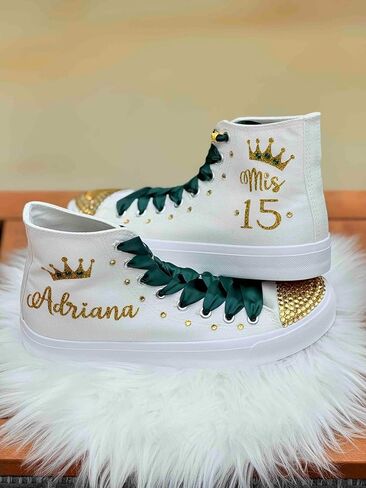 أحذية Quinceañera المخصصة - أحذية رياضية Mis XV مخصصة - هدية رقص لحفلات Quinces in Kuwait
