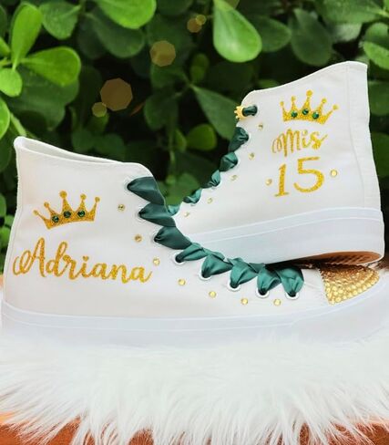 أحذية Quinceañera المخصصة - أحذية رياضية Mis XV مخصصة - هدية رقص لحفلات Quinces in Kuwait