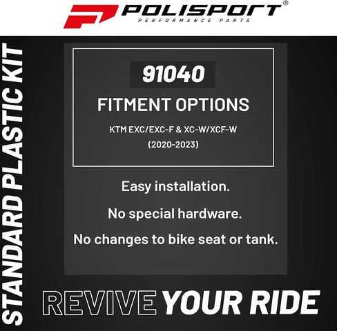 Polisport Motocross (MX) مجموعة بلاستيكية متماثلة لـ KTM EXC/XC-W/XCF-W (2020-2023) دراجة ترابية-جودة OEM ، دائمة ، مرنة ومثالية-Nardo Gray in Kuwait