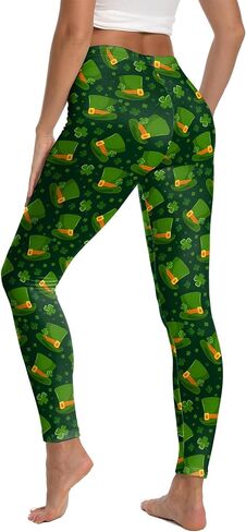 Women's St. Patrick's Day Leggings Shamrock Clover Pattern High Waisted Yoga Pants in Saudi Arabia