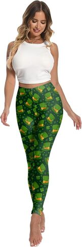 Women's St. Patrick's Day Leggings Shamrock Clover Pattern High Waisted Yoga Pants in Saudi Arabia
