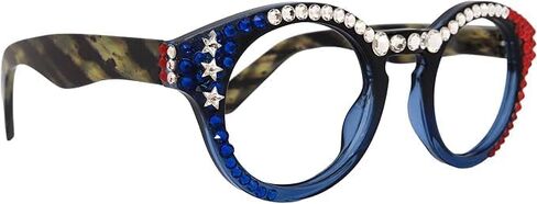 NY FIFTH AVENUE Freedom Shine, Blue Light Blocker Bling Women’s Reading Glasses W Crystals, USA Flag, Round in Saudi Arabia