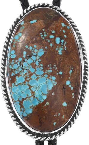 ربطة عنق بولو من Alltribes Navajo عالية الجودة من نيفادا رقم 8 باللون الفيروزي الاسترليني على الجلد الطبيعي 0023 in Kuwait