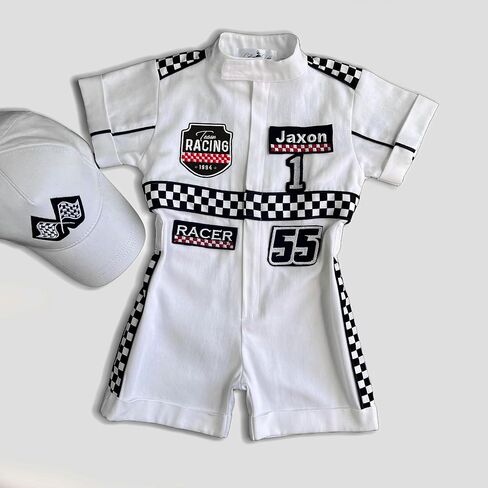 Handmade Race Car Driver Costume for Toddlers - Halloween Costume, Cars Boys Racing Outfit, Toddler Racer Suit in Saudi Arabia