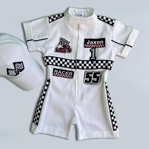 Handmade Race Car Driver Costume for Toddlers - Halloween Costume, Cars Boys Racing Outfit, Toddler Racer Suit in Saudi Arabia