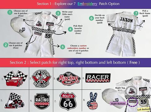 Handmade Race Car Driver Costume for Toddlers - Halloween Costume, Cars Boys Racing Outfit, Toddler Racer Suit in Saudi Arabia
