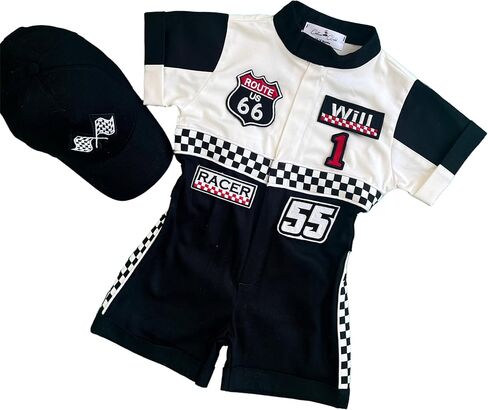 Handmade Race Car Driver Costume for Toddlers - Halloween Costume, Cars Boys Racing Outfit, Toddler Racer Suit in Saudi Arabia