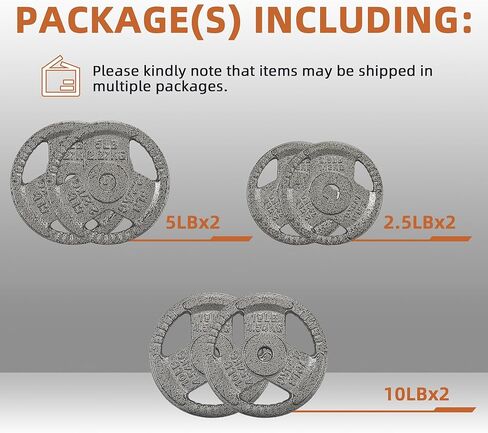 Fitvids Standard Cast Iron 1-Inch Weight Plates for Strength Training & Weightlifting, 35LB/70LB/120LB in Saudi Arabia