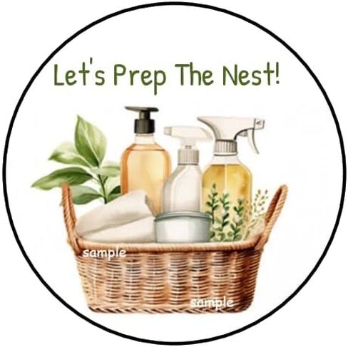 30 قطعة من ملصقات Let's Prep The Nest، مغلفات، أختام، طوابع، ملصقات، علامات 1.5 بوصة، ملصق دائري للحروف، بطاقات الهدايا، صناديق، صناديق استحمام الطفل، تنظيف حفلات التعشيش in Kuwait