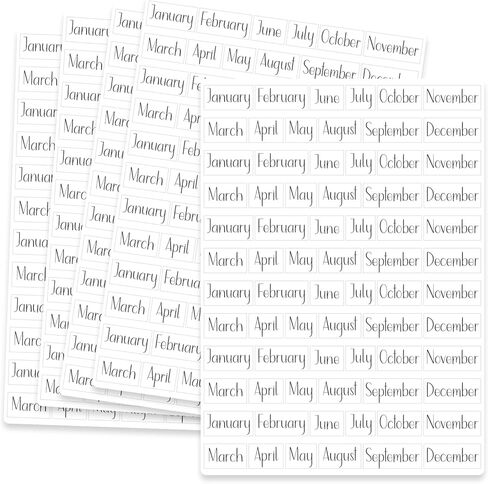Clear Mini Month Stickers for Planners – Transparent Monthly Header Stickers, Repositionable & Waterproof Calendar Stickers, 360 Stickers, 5 Sheets, Minimal Planner Labels (Lily & Bloom) in Saudi Arabia