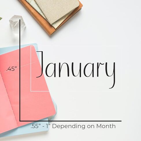 Clear Mini Month Stickers for Planners – Transparent Monthly Header Stickers, Repositionable & Waterproof Calendar Stickers, 360 Stickers, 5 Sheets, Minimal Planner Labels (Lily & Bloom) in Saudi Arabia