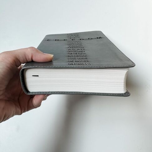 JOY CREATIVE ESV Student Study Bible - Gray | FREEDOM | Personalized with Name | Custom Design is Hand Lettered and Laser Engraved in Saudi Arabia