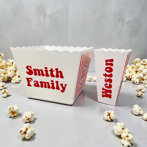 Personalized Custom Text Name Popcorn Bucket - Family Movie Night - Reusable - Retro Tub - Party Favors in Saudi Arabia