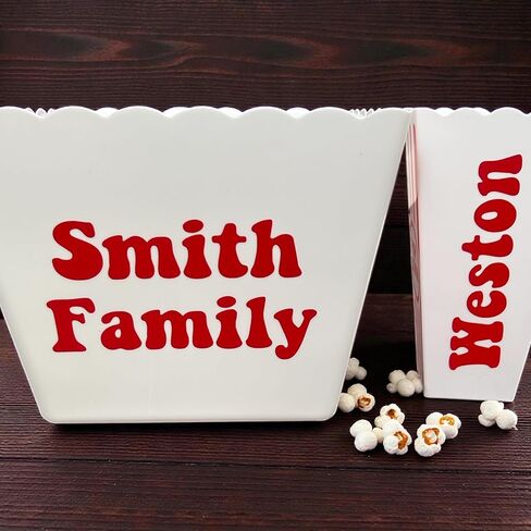 Personalized Custom Text Name Popcorn Bucket - Family Movie Night - Reusable - Retro Tub - Party Favors in Saudi Arabia