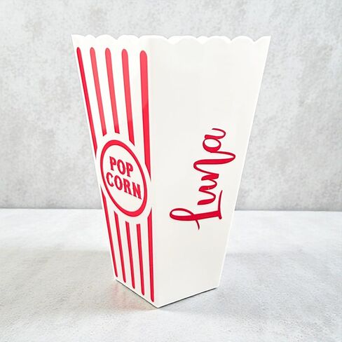 Personalized Custom Text Name Small Popcorn Bucket - Family Movie Night - Reusable - Birthday Party Favors in Saudi Arabia