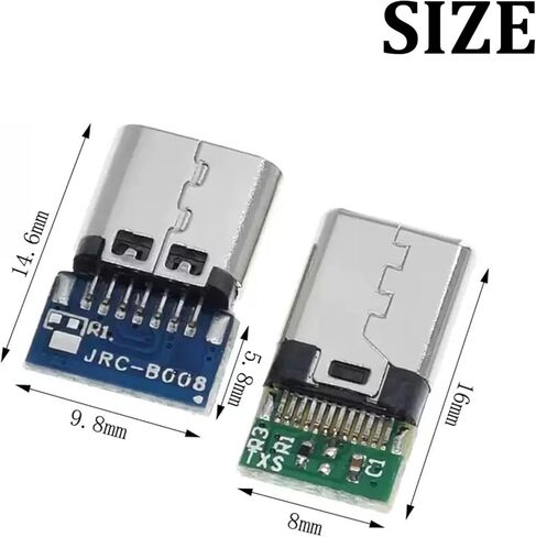 10PCS USB C Male Breakout Board– Type C Male Plugs Breakout Board for Soldering, High-Speed USB C Breakout Module in Saudi Arabia