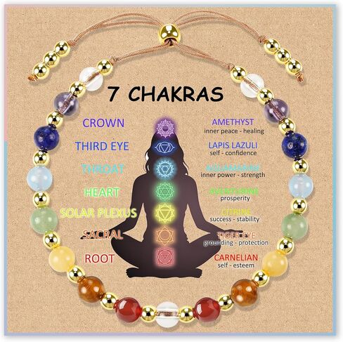 SmileBelle Chakra Bracelets for Women, Crystals and Healing Stones as Healing Crystal Bracelet Beaded Bracelets for Women as Stress Relief Gifts Inspirational Bracelet as Inspirational Gifts in Saudi Arabia