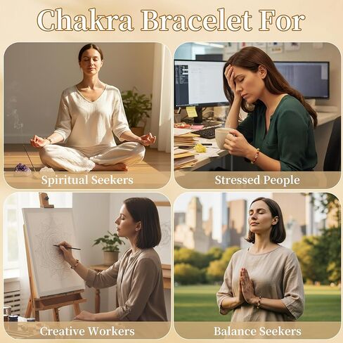 SmileBelle Chakra Bracelets for Women, Crystals and Healing Stones as Healing Crystal Bracelet Beaded Bracelets for Women as Stress Relief Gifts Inspirational Bracelet as Inspirational Gifts in Saudi Arabia