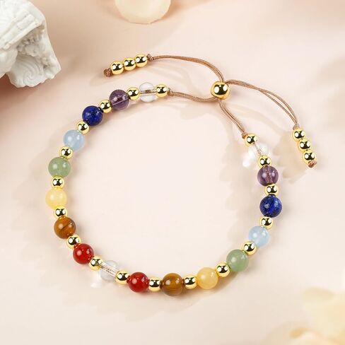 SmileBelle Chakra Bracelets for Women, Crystals and Healing Stones as Healing Crystal Bracelet Beaded Bracelets for Women as Stress Relief Gifts Inspirational Bracelet as Inspirational Gifts in Saudi Arabia