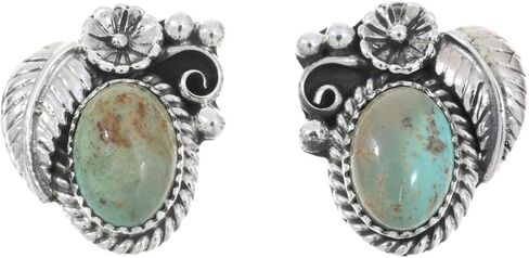 Alltribes Genuine Patagonia Turquoise Silver Squash Blossom Necklace Set Sterling Flower Leaves Design With Post Earrings 0229 in Saudi Arabia