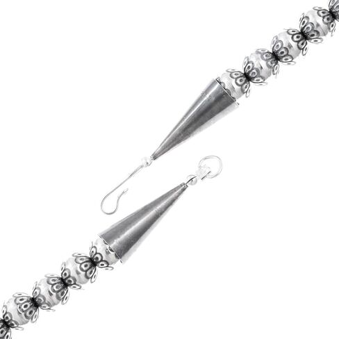 Alltribes Native American All Sterling Silver Dragonfly Cross Squash Blossom Necklace Traditional 1880's Pattern 0025 in Saudi Arabia