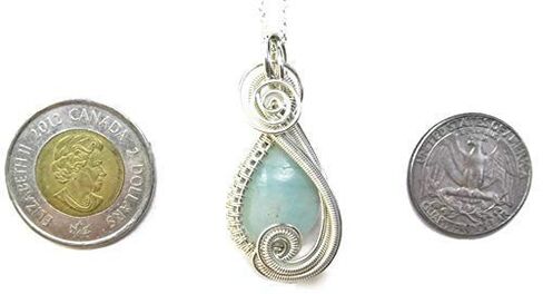 Amazonite and Sterling Silver Necklace and Earrings Set; "Mini-Swish" Style in Saudi Arabia