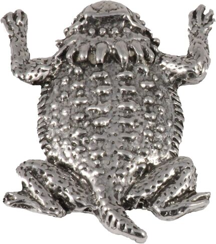 Horny Toad Pin, Pewter, 1.75 Inches, 100% Handmade in the USA, Short Horned Lizard, Reptile, Realistic, Metal, Lapel, Hat, Brooch, Gift, Jewlery, Over 1000 Wildlife Designs in Kuwait