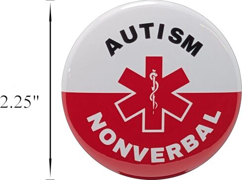 Autism Awareness pin - Autism Nonverbal, white - single large 2.25" pinback button in Saudi Arabia