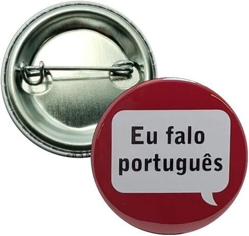 Eu falo português (I speak Portuguese) pins - 1.25 inch buttons - Pack of 12 pinback buttons in Saudi Arabia