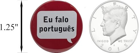 Eu falo português (I speak Portuguese) pins - 1.25 inch buttons - Pack of 12 pinback buttons in Saudi Arabia