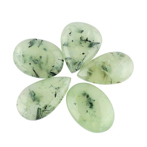 5pcs, Natural Prehnite Gemstones, Bulk Loose Cabochon Supplies for Jewelry Making, Wholesale Polished Stones, Chakra Healing Crystals, Wire Wrapping, Gem Collection in Saudi Arabia