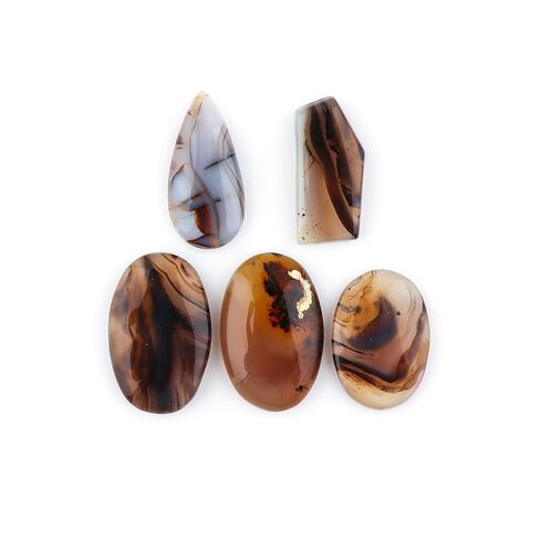 5pcs, Natural Prehnite Gemstones, Bulk Loose Cabochon Supplies for Jewelry Making, Wholesale Polished Stones, Chakra Healing Crystals, Wire Wrapping, Gem Collection in Saudi Arabia
