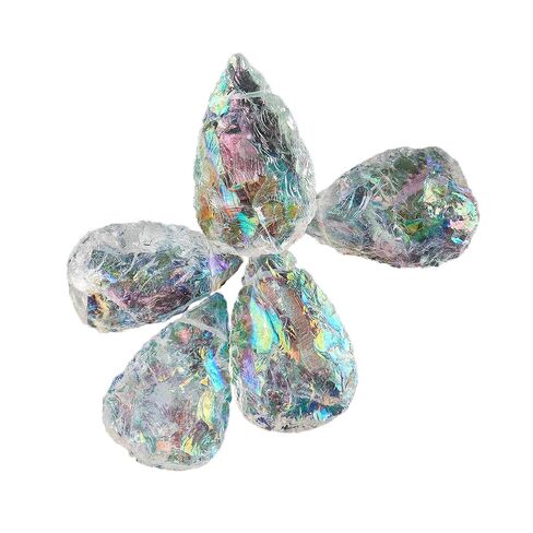 InfinityGemsArt 5pcs Raw Angel Aura Quartz Big Pears Drilled Stone, Rough Crystals and Gemstone, DIY Jewelry Making Supplies, Chakra Healing, Energy Stone, DIY Art Crafts, Master Healer in Saudi Arabia