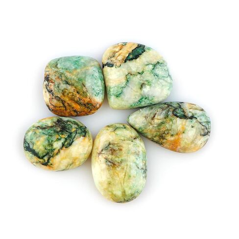 5pcs, Natural Prehnite Gemstones, Bulk Loose Cabochon Supplies for Jewelry Making, Wholesale Polished Stones, Chakra Healing Crystals, Wire Wrapping, Gem Collection in Saudi Arabia