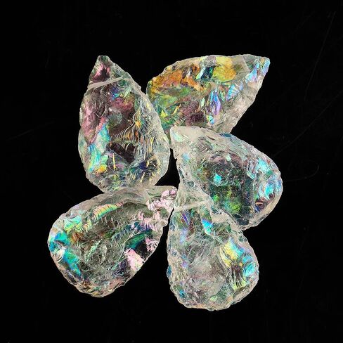 InfinityGemsArt 5pcs Raw Angel Aura Quartz Big Pears Drilled Stone, Rough Crystals and Gemstone, DIY Jewelry Making Supplies, Chakra Healing, Energy Stone, DIY Art Crafts, Master Healer in Saudi Arabia