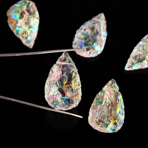InfinityGemsArt 5pcs Raw Angel Aura Quartz Big Pears Drilled Stone, Rough Crystals and Gemstone, DIY Jewelry Making Supplies, Chakra Healing, Energy Stone, DIY Art Crafts, Master Healer in Saudi Arabia