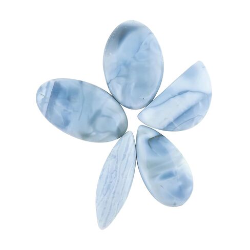 5pcs, Natural Prehnite Gemstones, Bulk Loose Cabochon Supplies for Jewelry Making, Wholesale Polished Stones, Chakra Healing Crystals, Wire Wrapping, Gem Collection in Saudi Arabia