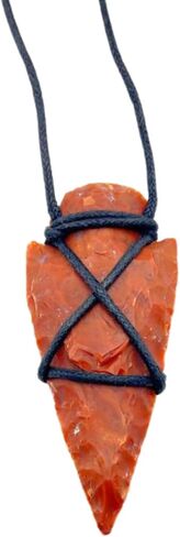 Natural Agate Arrowhead Pendant Necklace Raw Gemstone Black Cord in Saudi Arabia