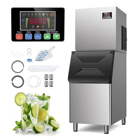 Commercial Ice Maker 580 LBS/24h, 132 Ice Cubes Ready in 5-15 min with 400 LBS Storage Bin, Self-Cleaning & Premium Filter Stainless Steel Industrial Ice Machin for Bar Restaurant Cafe in Saudi Arabia