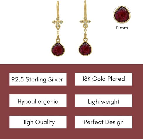 18k Gold Vermeil Birthstone Love Heart Necklaces and Earrings 925 Silver Gold Tone Jewelry Sets Birthday/Anniversary Valentine's Day Jewelry Gifts for Women in Saudi Arabia