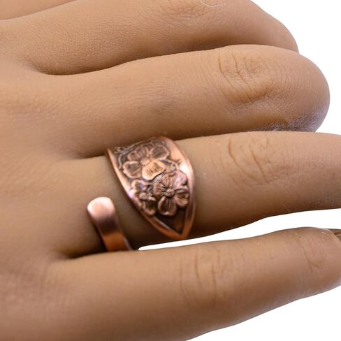 حلقة ملعقة من النحاس الصلب قابلة للتعديل مع تصميم زهرة قرانيا ونقش تينيسي على الحزام in Kuwait