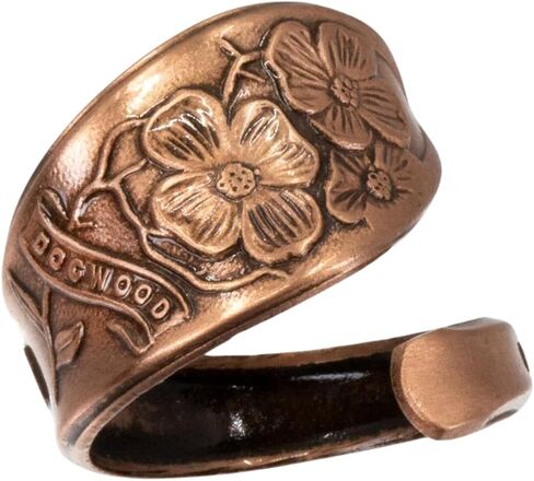 حلقة ملعقة من النحاس الصلب قابلة للتعديل مع تصميم زهرة قرانيا ونقش تينيسي على الحزام in Kuwait