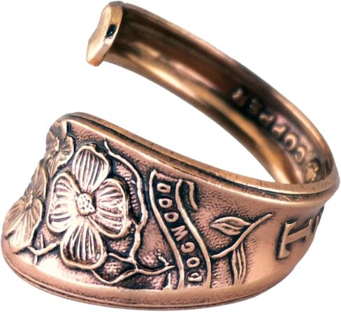 حلقة ملعقة من النحاس الصلب قابلة للتعديل مع تصميم زهرة قرانيا ونقش تينيسي على الحزام in Kuwait
