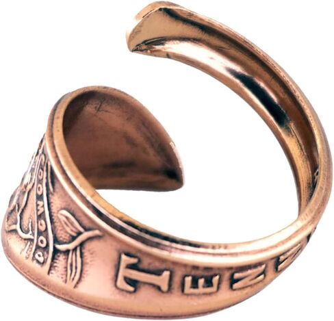 حلقة ملعقة من النحاس الصلب قابلة للتعديل مع تصميم زهرة قرانيا ونقش تينيسي على الحزام in Kuwait