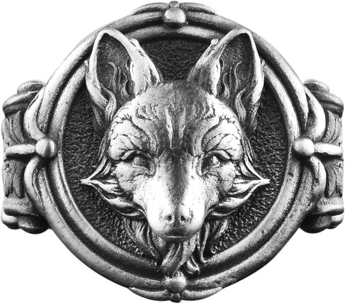 Fox Portrait Engraved 925K Silver Signet Men Ring, Handmade Animal Fox Men Ring for Boyfriend, Good Luck Jewelry for Husband, Birthday Gift in Saudi Arabia