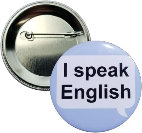 دبابيس أنا أتكلم الإنجليزية - أزرار مقاس 2.25 بوصة - عبوة من 10 أزرار ذات دبوس خلفي in Saudi Arabia